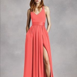David’s Bridal Vera Wang V Neck Halter Gown